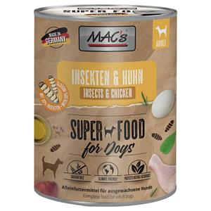 MAC's 6x750g  natvoer voor honden met insecten Kip & insecten