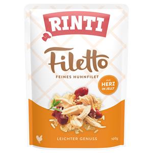 Rinti Voordeelpakket  Filetto Zakjes in Gelei 48 x 100 g - Kip met Kippenhart