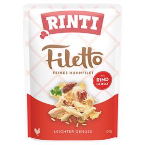 Rinti Voordeelpakket  Filetto Zakjes in Gelei 48 x 100 g - Kip met Rund