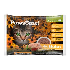 Pawsome 4x85g  Adult Cat met eend natvoer voor katten