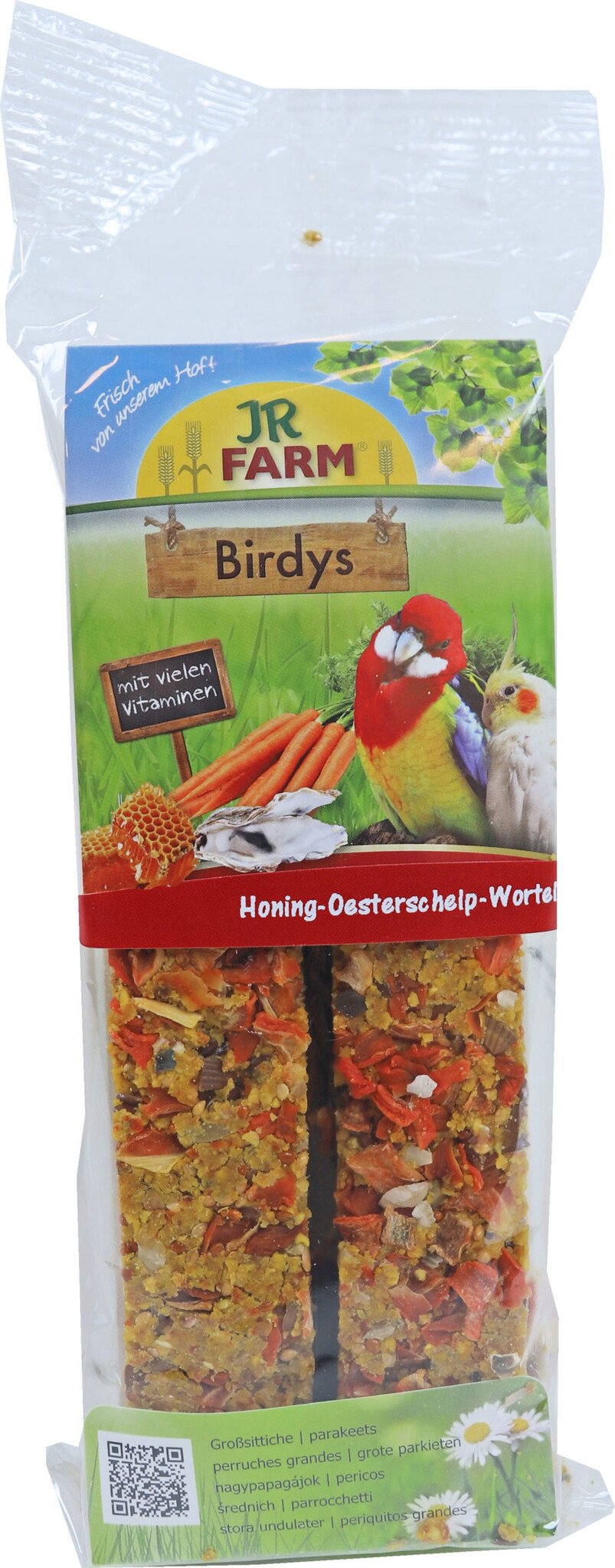 JR Farm Birdys Agapornide Honing/Oesterschelp/Wortelen 260 Gram