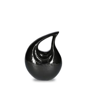 Urnwebshop Kleine Elegance Dieren Urn Traan, geheel Pearl Zwart (1.2 liter)