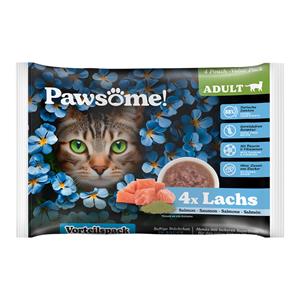 Pawsome 4x85g  Adult Cat met zalm natvoer voor katten