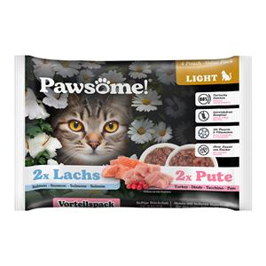 Pawsome 4x85g  Adult Light Kalkoen & Zalm natvoer voor katten