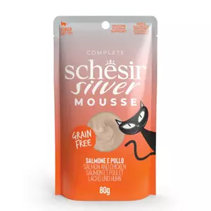 Schesir silver mousse zalm en kip mousse 80g