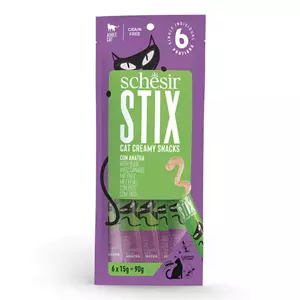 Schesir Stix cat creamy snacks Kat en eend 6 x 15g