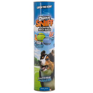 Chuckit sniff fetch balls md canister 4pk