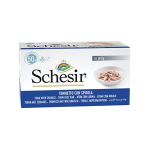 Schesir 12 x 150 g   Kipfilet met Ham Voordeelpakket Kattenvoer