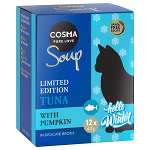 Cosma 12x40g Soup Winter-Edition Tonijn met Pompoen  Kattenvoer