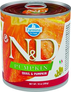 N&D Pumpkin natvoeding voor de hond Kwartel 285 gr. - per 6 stuks