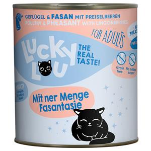 Lucky Lou 6x800g  Adult Gevogelte & Fazant natvoer voor katten