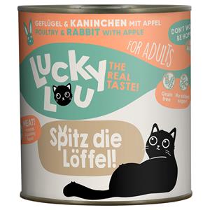 Lucky Lou 6x800g  Adult Gevogelte & Konijn natvoer voor katten