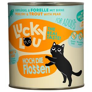 Lucky Lou 6x800g  Adult Gevogelte & Forel natvoer voor katten