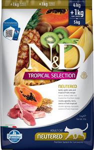 N&D Tropical voeding voor de gecastreerde kat Lam 5 kg