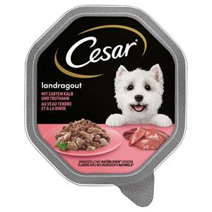 Cesar Megapack  kuipjes 28 x 150 g - Landstoofpotje met kalfsvlees en kalkoen