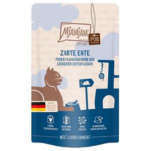 MjAMjAM 12x125g  Squeeze Pure Meat Delight Eend Puur Kattenvoer Nat