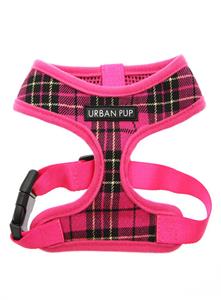 Urban Pup Fuchsia Roze Tartan Hondenharnas L