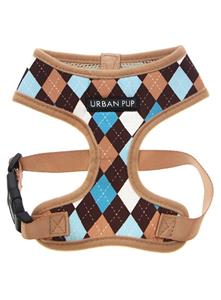 Urban Pup UrbanPup Brown and Blue Argyle Harness