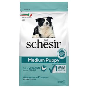 Schesir 3kg  Dog Dry Medium Puppy met kip droog hondenvoer