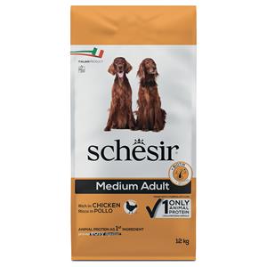 Schesir 12kg  Dog Medium Adult met kip droogvoer