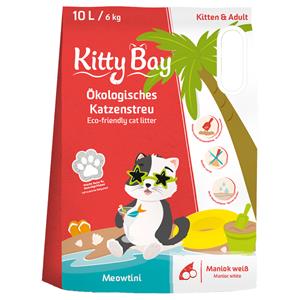 Kitty Bay 10l KittyBay Ecologische Kattenbakvulling Meowtini Witte Cassave Kattenbakvulling