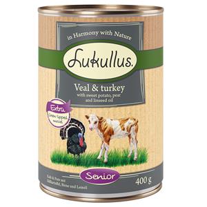 Lukullus 5 + 1 gratis! 6 x 400 g  Natuurkost Adult & Junior - Senior Hondenvoer (6 x 400 g)