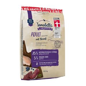 Sanabelle 2 kg gratis!  Adult met struisvogel 12 kg  - 12 kg