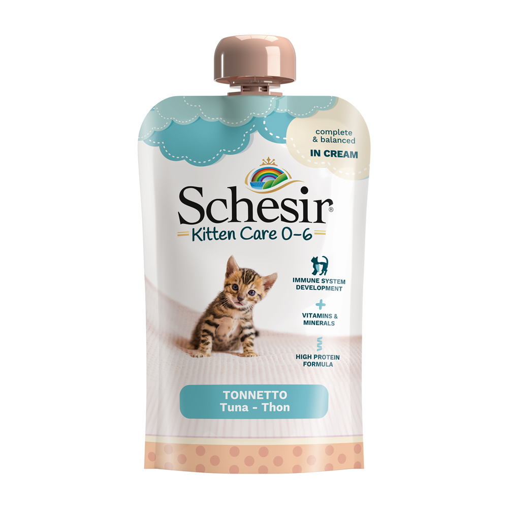 Schesir 10x 150g  Kitten in Cream Tonijn natvoer voor katten