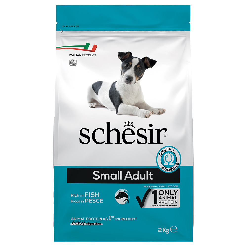 Schesir 2kg  Dog Small Adult met vis droogvoer voor honden