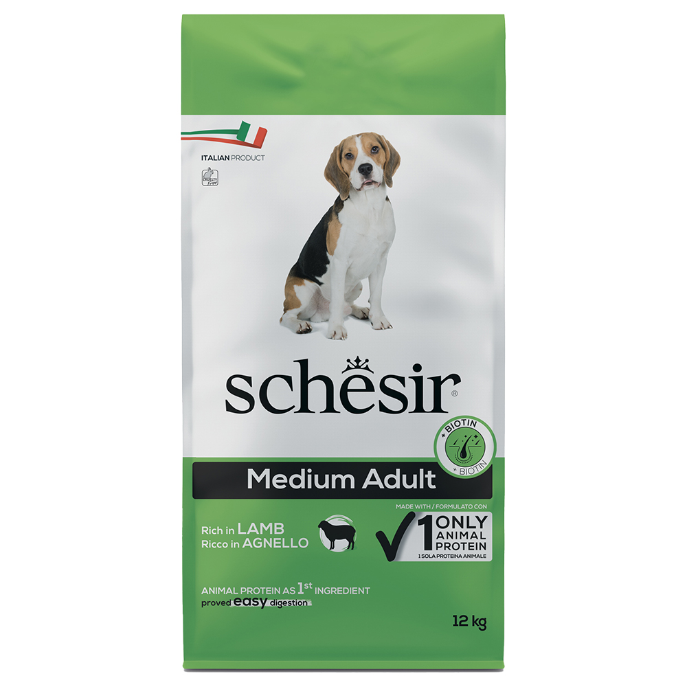 Schesir 12kg  Dog Medium Adult met Lam Hondenvoer droog