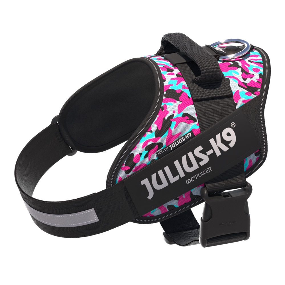 Julius-K9 IDC Krachtharnas Roze & Grijs Grootte XS Borstomvang 40 - 53 cm Hond