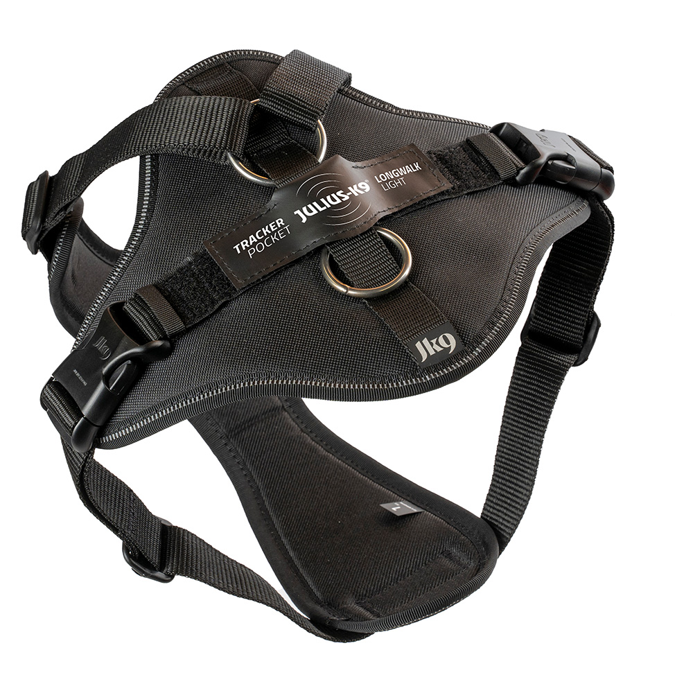 Julius-K9 Longwalk Light hondentuig met trackerzakje maat S: Borstomtrek 49 - 66 cm hond