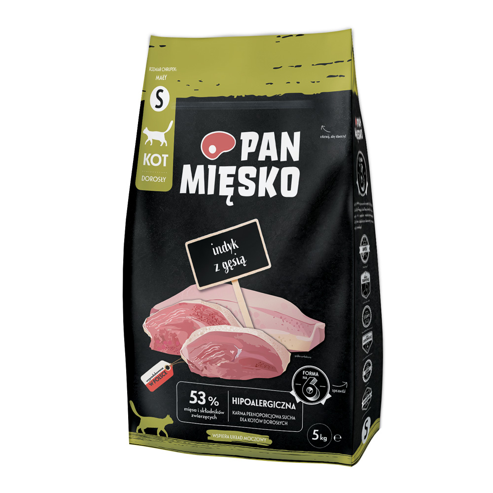 PAN MIĘSKO 5kg Pan Mięsko Kat Kalkoen met gans Small droogvoer voor katten