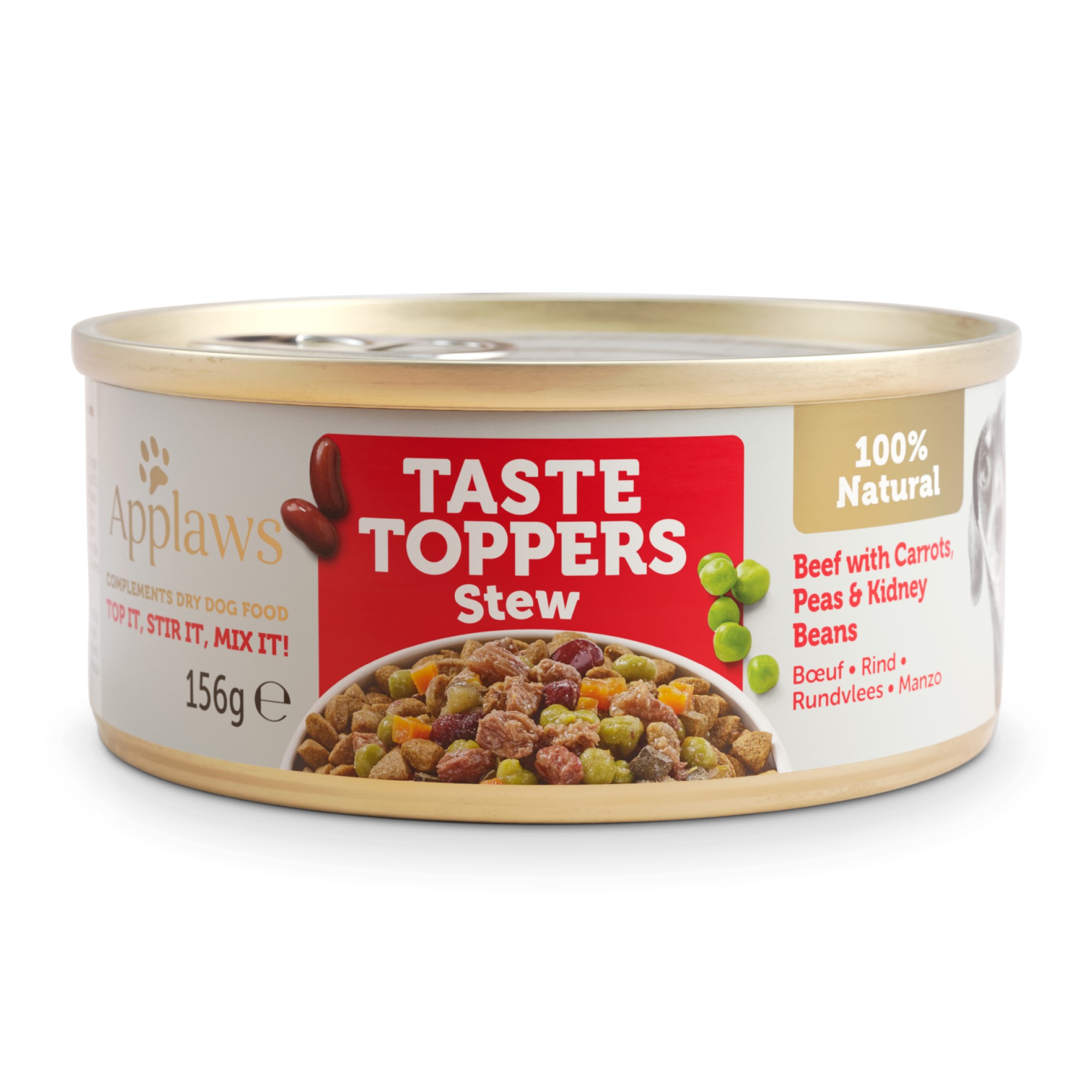 Applaws Dog Taste Toppers Rund met groente stoofpotje 156 gr. - per 12 stuks