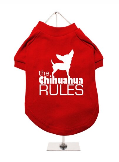 Urban Pup UrbanPup T-shirt The Chihuahua Rules Red 20 cm