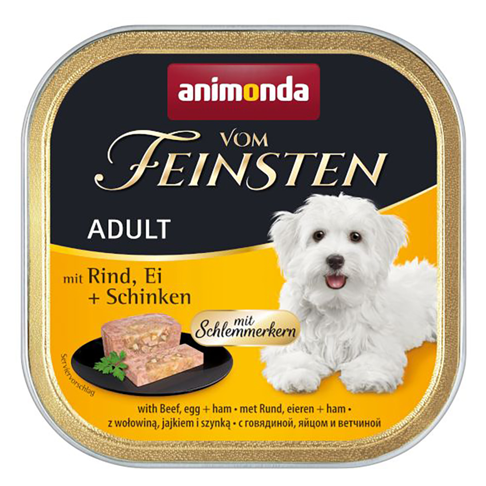 Animonda Vom Feinsten 22x150g gourmetcentrum met rundvlees, ei & ham  Adult nat hondenvoer