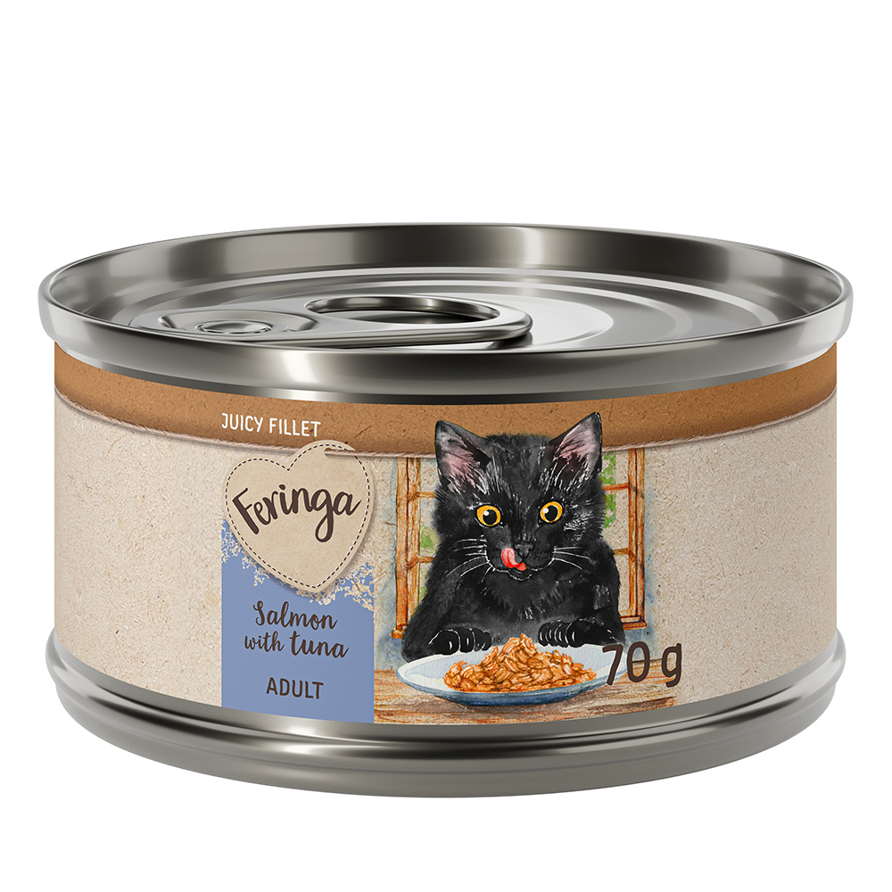 Feringa 12x70g Zalm met Tonijn  Juicy Fillet Katten Natvoer