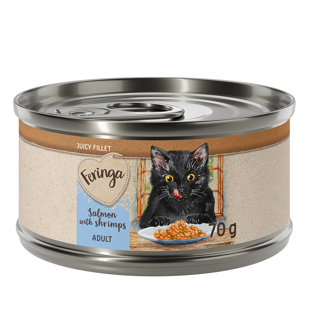 Feringa 12x70g Zalm met Garnalen  Juicy Fillet Katten Natvoer