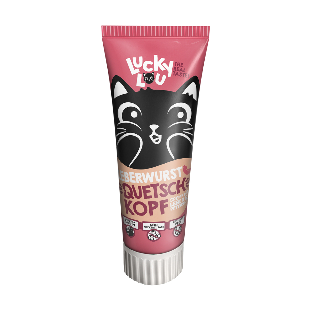 Lucky Lou 75g  Tube met Leverworst om uit te knijpen Kattensnacks