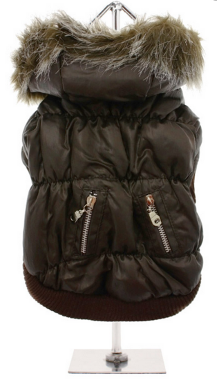 Urban Pup UrbanPup Luxury Quilted Parka Dark Brown XL