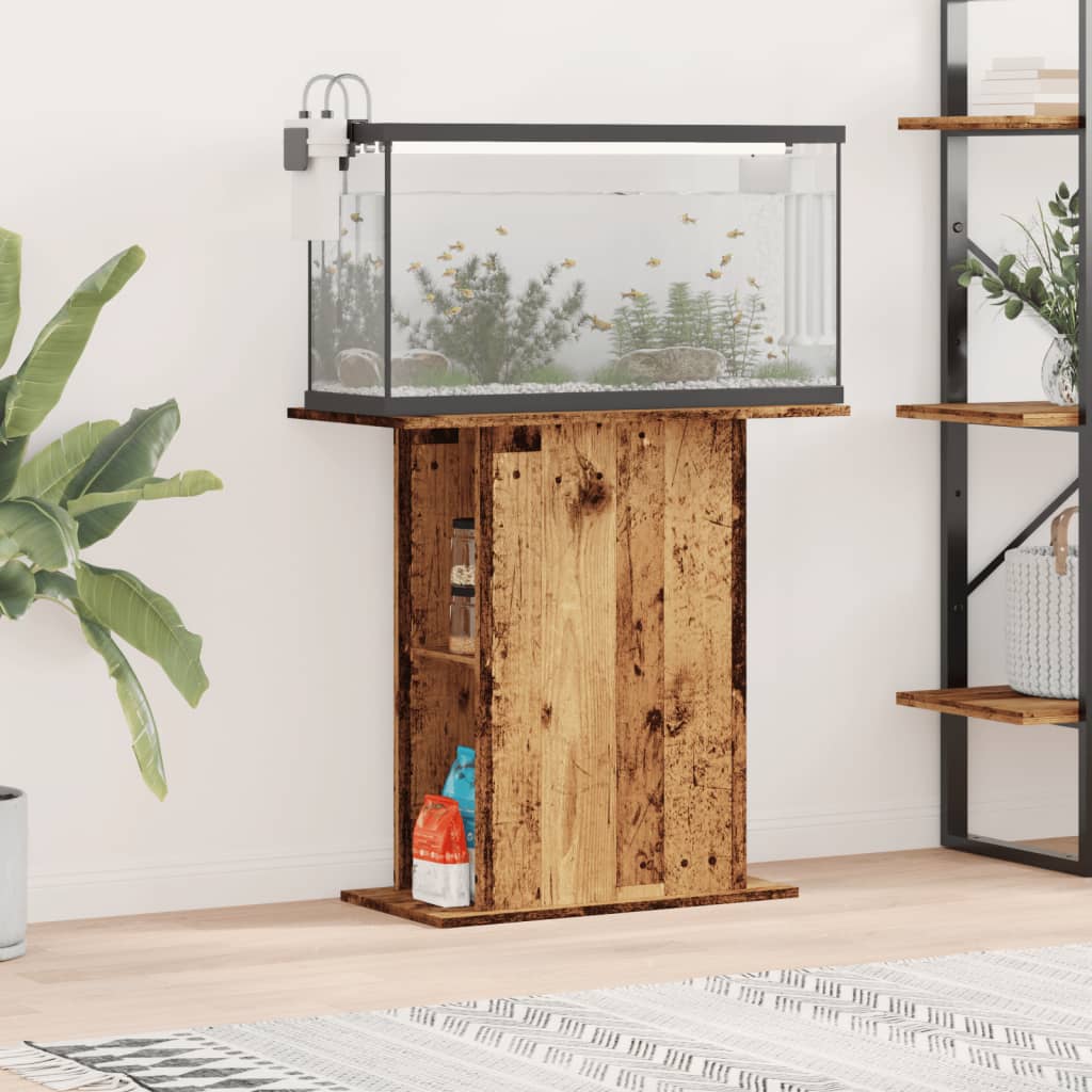 VidaXL Aquariumstandaard 36x75x72,5 cm bewerkt hout oud houtkleurig