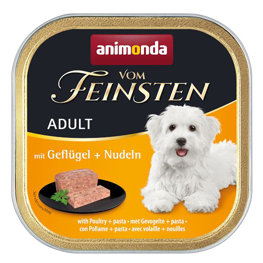 Animonda Vom Feinsten 22x150g met gevogelte & noedels  Adult nat hondenvoer