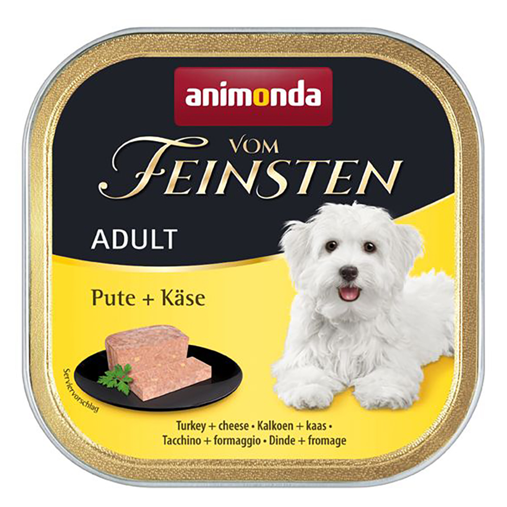 Animonda Vom Feinsten voordeelverpakking 44x150g met kalkoen & kaas  Adult nat hondenvoer