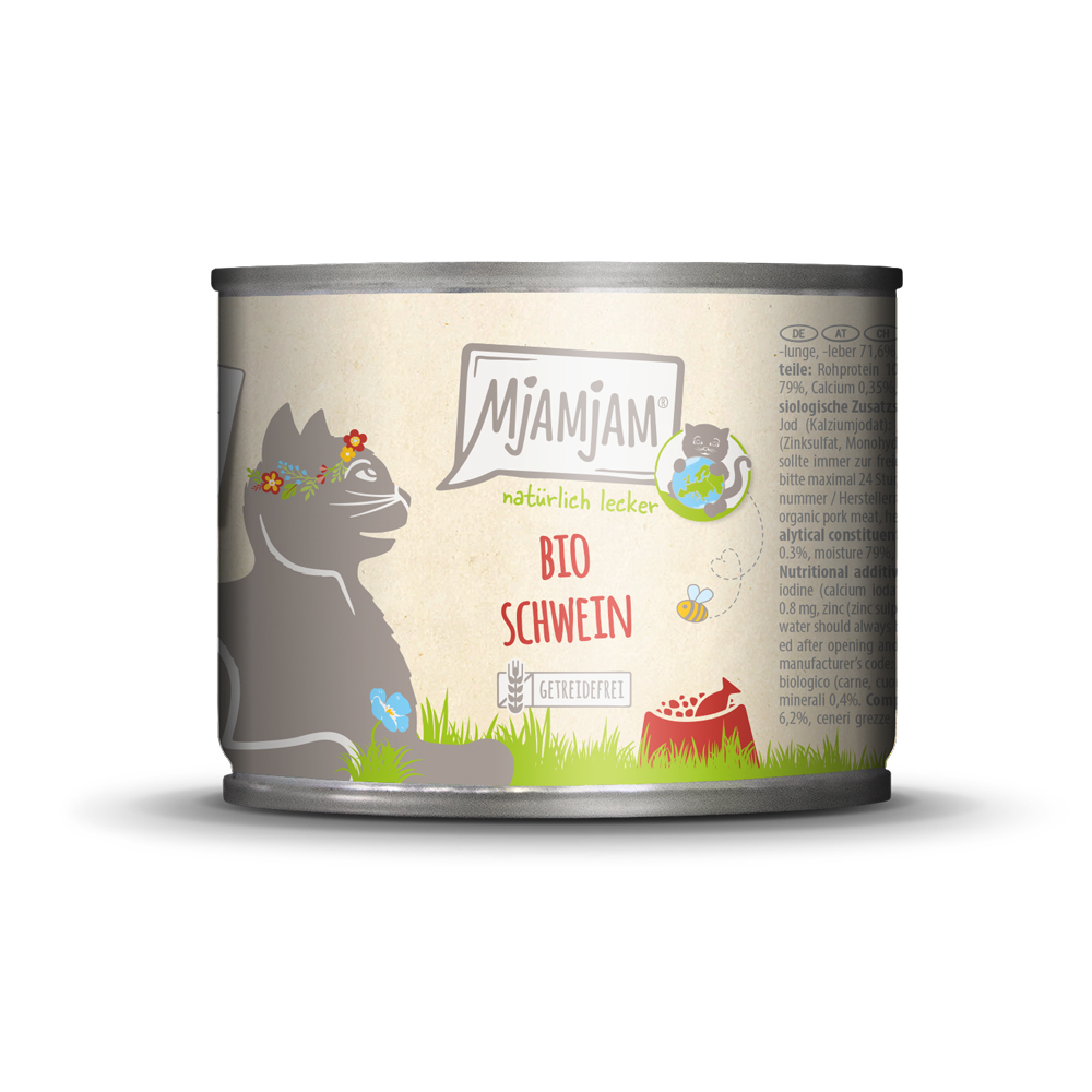 MjAMjAM 6x 200g MP  Naturally Delicious Organic Pork Wet Cat Food