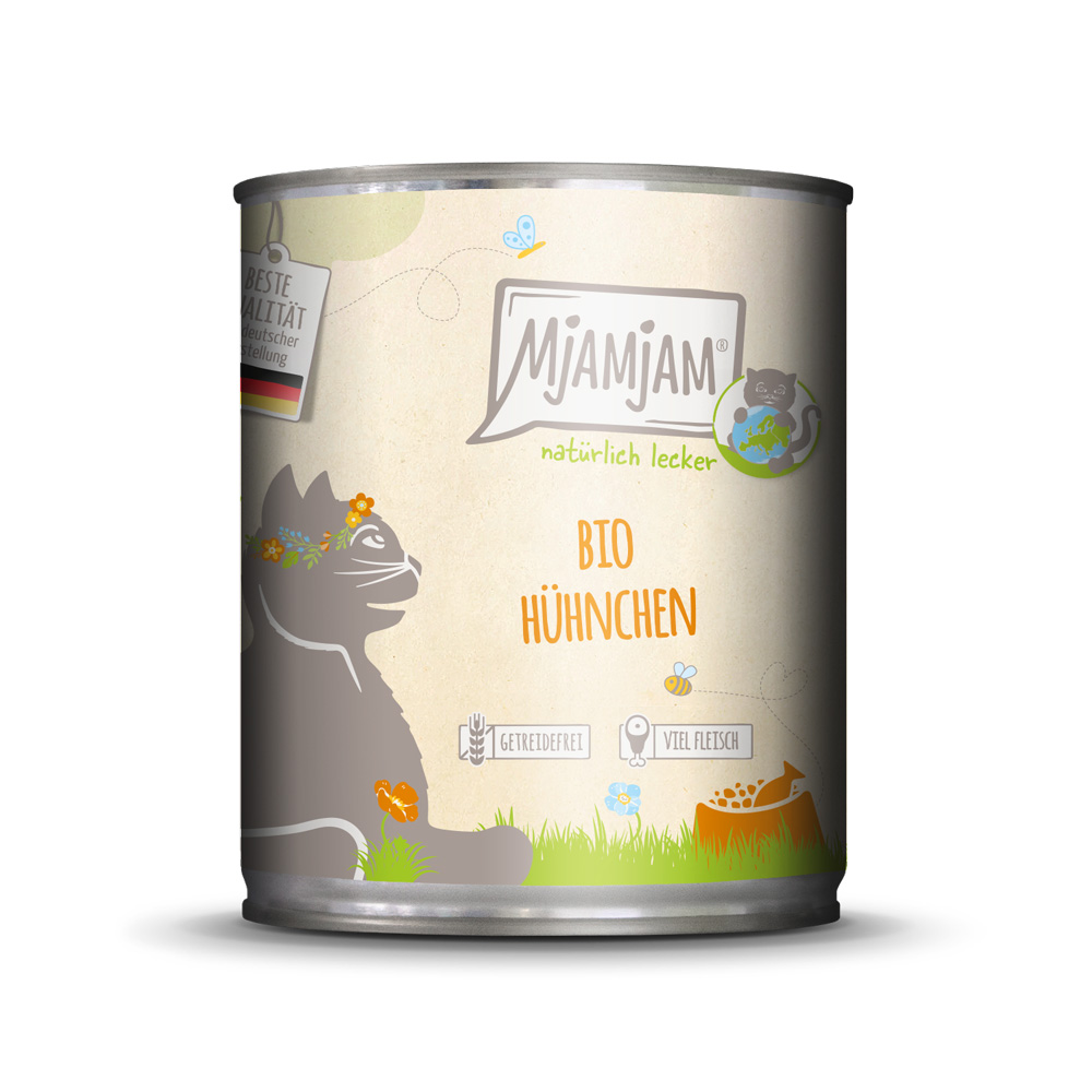 MjAMjAM 6x 800g MP  Natuurlijk Lekker BIO Kip Kattenvoer nat