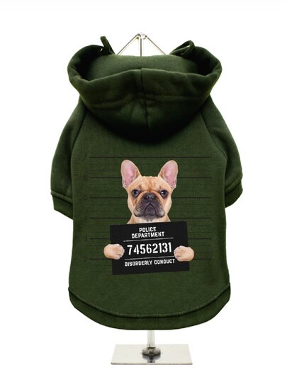 Urban Pup UrbanPup Sweatshirt Police Mugshot French Bulldog olijfgroen 35 cm