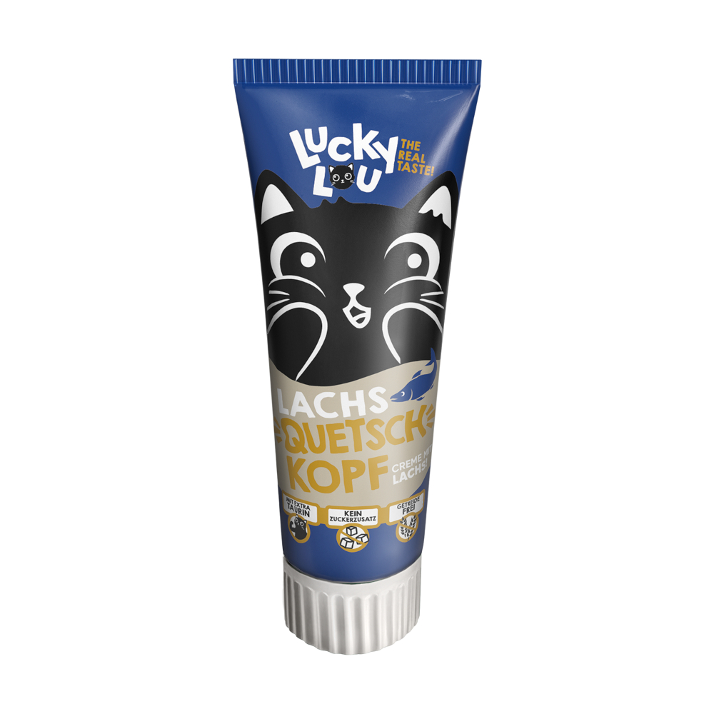 Lucky Lou 75g  Tube met Zalm om in te knijpen Kattensnacks