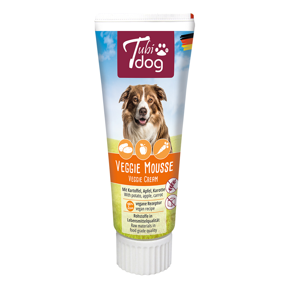 TubiDOG 75g  Veggie Mousse met aardappel, appel, wortel hondensnacks