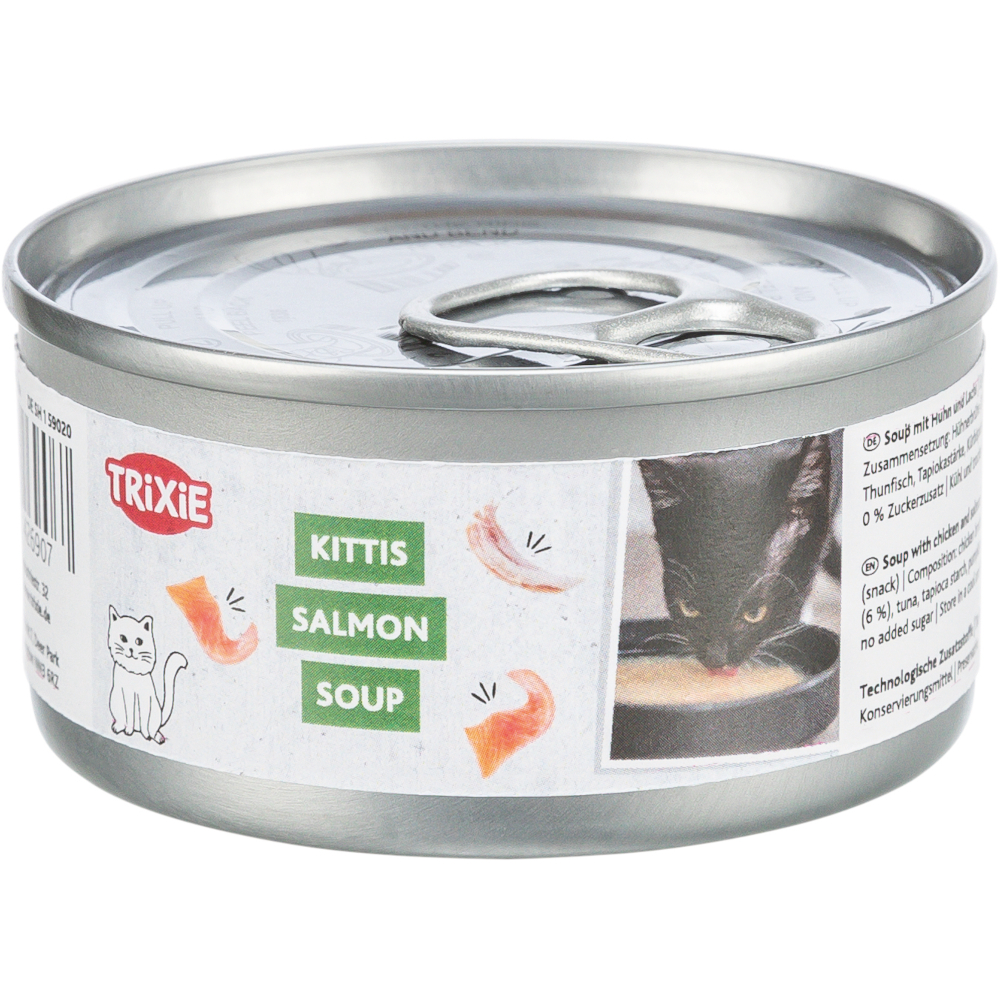 TRIXIE 4x 80g  Kittis Soup kip & zalm kattensnacks