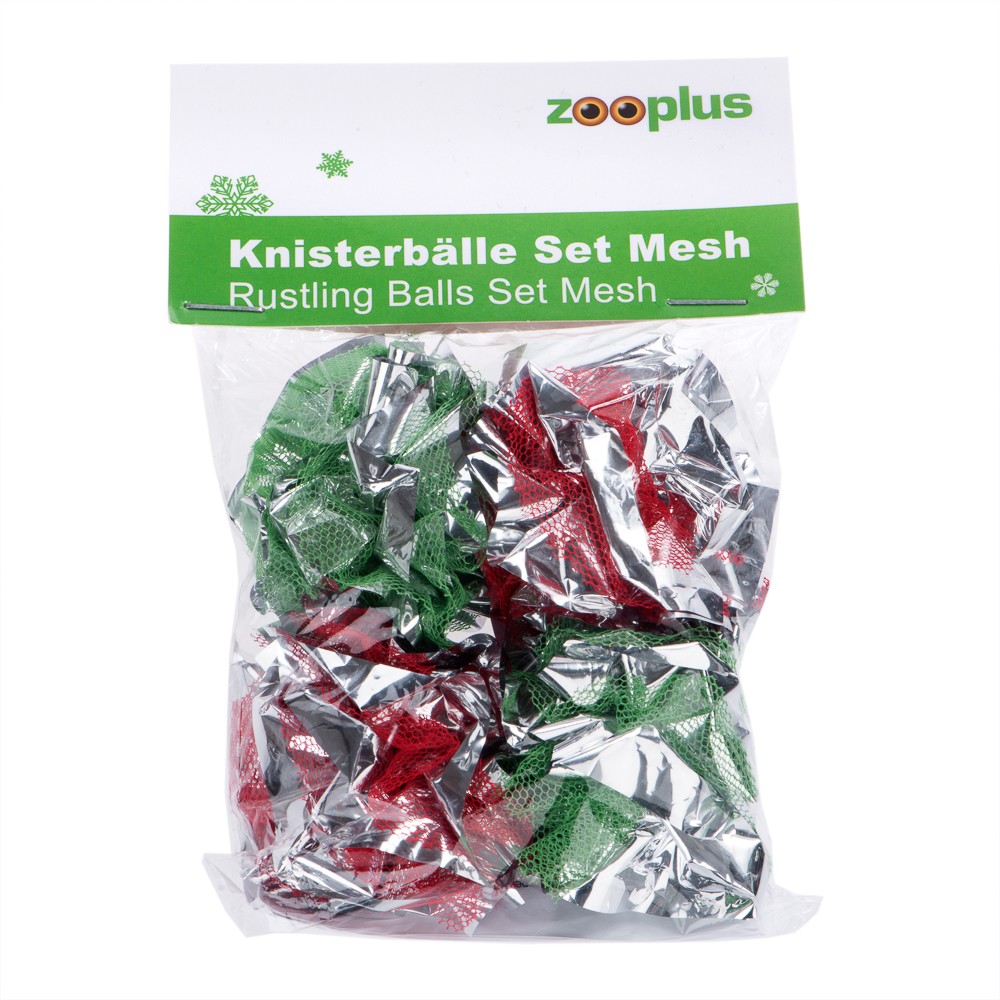 Zooplus Exclusive Kattenspeelgoed Knisperballen Set Mesh - 4 Stuks